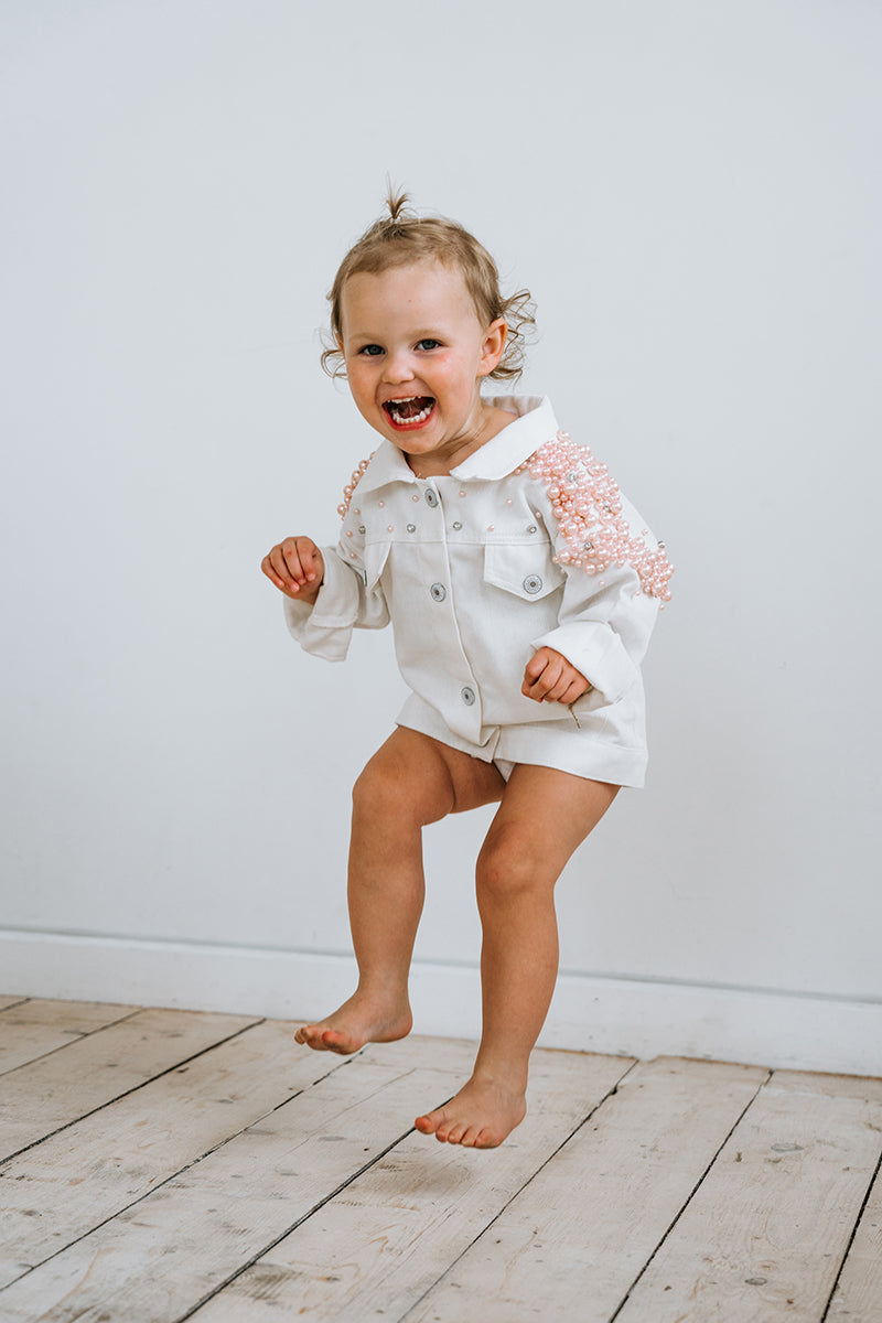 Infant white denim sales jacket