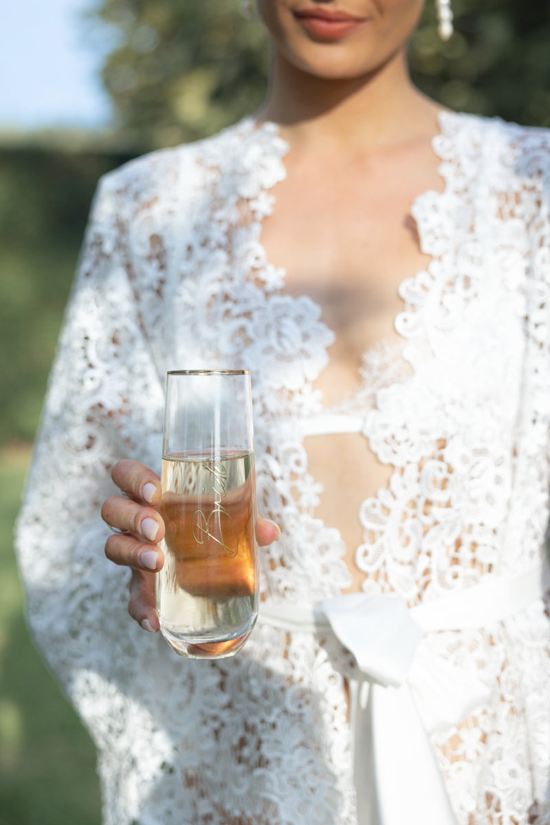 Bridal Party Champagne Flute | Bridesmaid Glasses