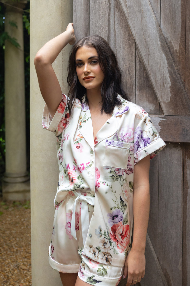 Floral Bridesmaid Pyjamas | Floral Satin Sleepwear