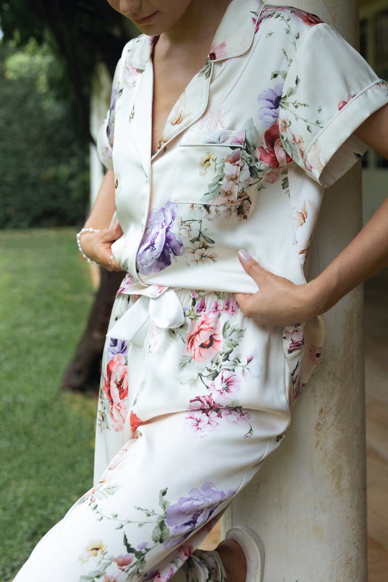 Floral Bridesmaid Pyjamas | Floral Satin Sleepwear