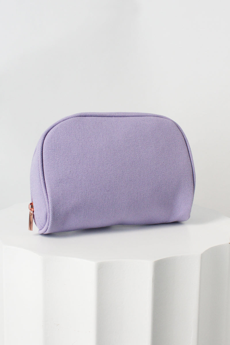 Lilac Canvas Personalised Makeup Bag | Miss Poppy Design