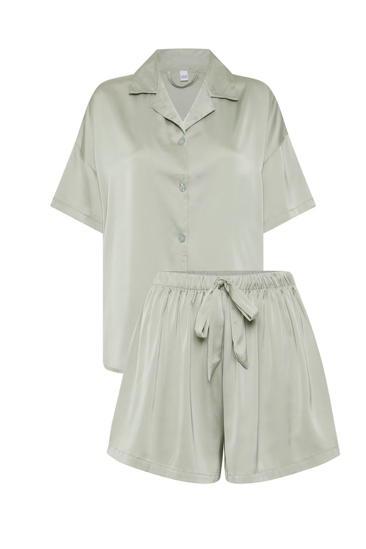 Satin Bridesmaid Pyjamas Sage Green | Oversized Pyjamas