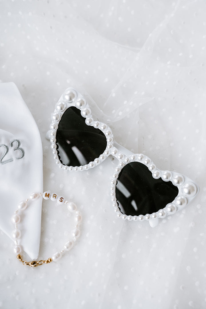 Pearl Heart Sunglasses | Heart Sunglasses | Bride Sunglasses