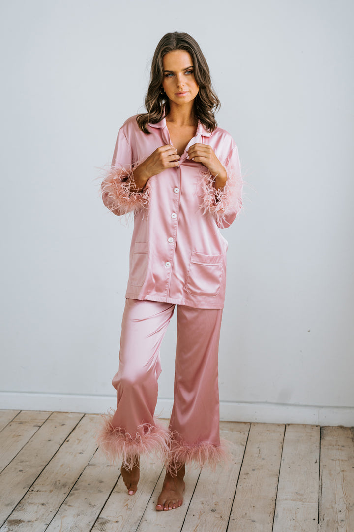Feather Pyjamas Australia | Pink Feather Pyjamas | Feather Pjs