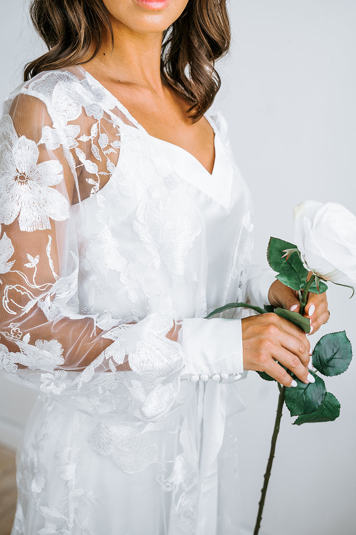 Floral Lace Bridal Robe | Bridal Robes Australia | Wedding Robe