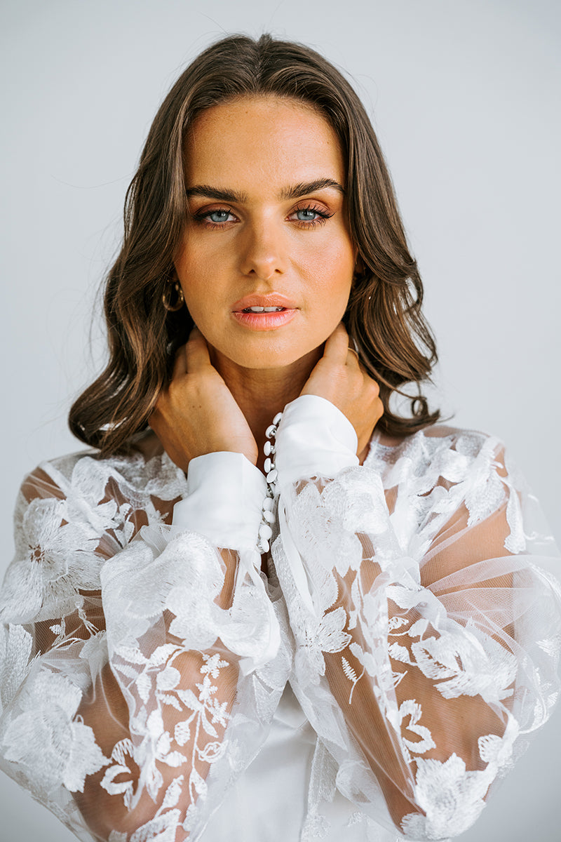 Floral Lace Bridal Robe | Bridal Robes Australia | Wedding Robe