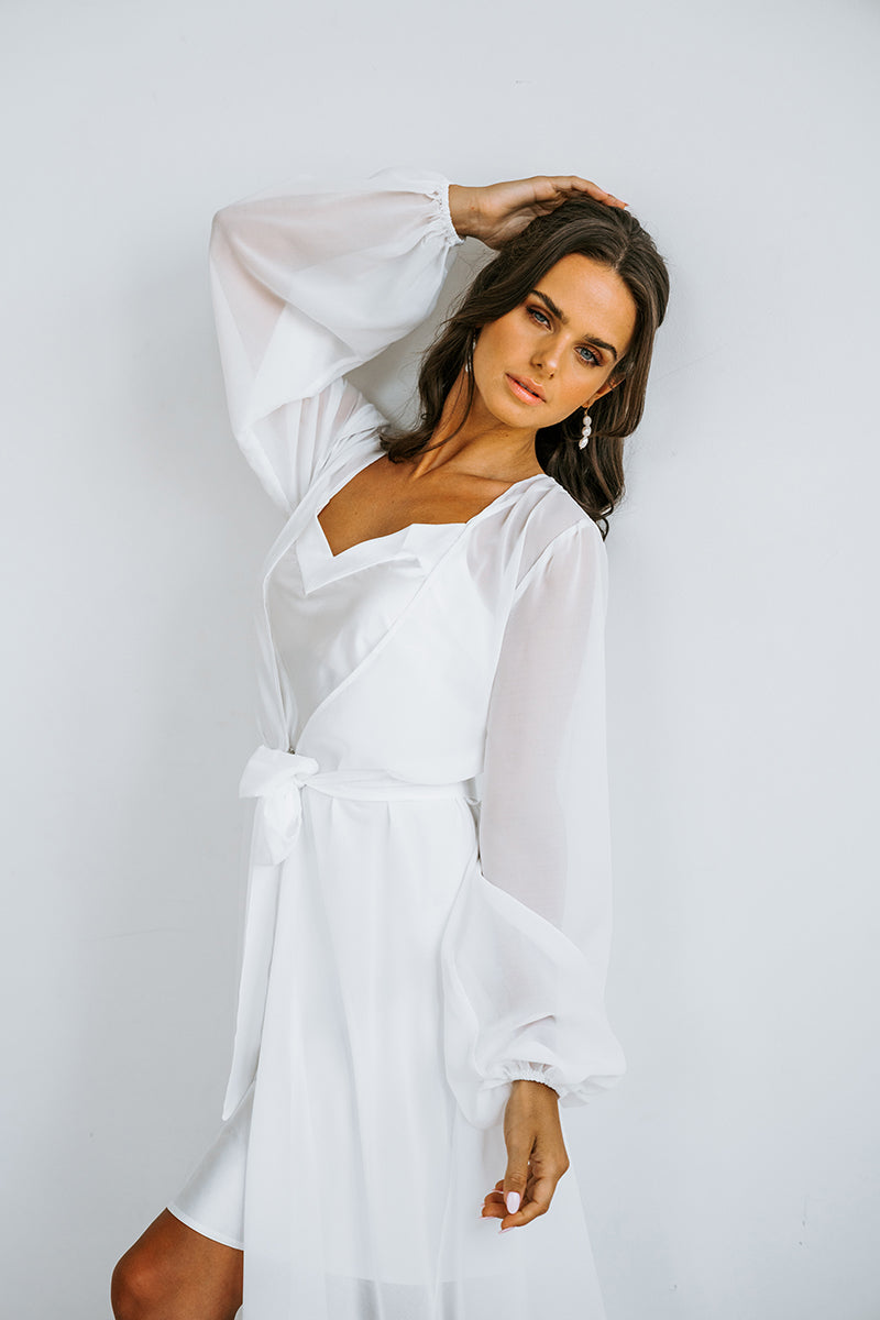 Bridal Robe | Getting Ready Robe | Long White Robe