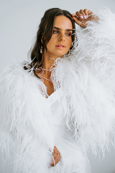 Feather sales boa jacket