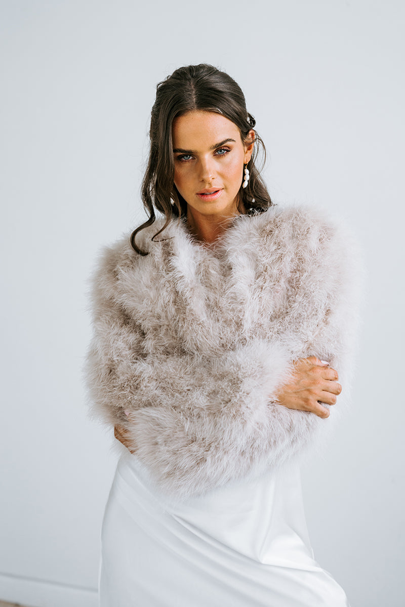 Fur Wedding Jacket | Feather Jacket for the Bride | Bridal Jackets Australia