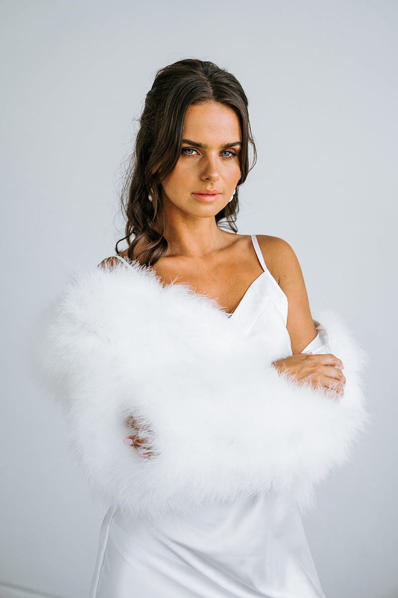 Feather fur jacket best sale